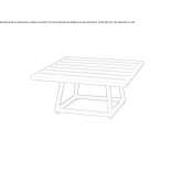 Low square garden table made of powder-coated aluminum Elstow