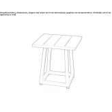 Square garden table made of powder-coated aluminum Elstow