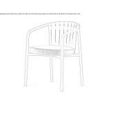 Aluminum garden chair with armrests Guern