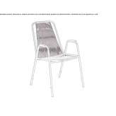 Powder-coated steel and rope chair with armrests Akdiken