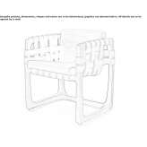 Garden chair upholstered with teak wood structure fabric Dalekoye