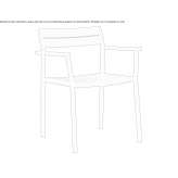 Aluminum garden chair with open backrest and armrests in a modern style Ivanovac