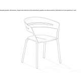 Aluminum garden chair with stackable armrests Hirel
