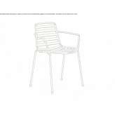 Steel garden chair with armrests Vias
