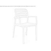 A chair with armrests that can be stacked Drap