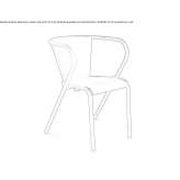 Metal garden chair with stackable armrests Tarata