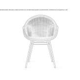 Wicker garden chair with armrests Gumus