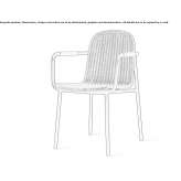 Wicker garden chair with armrests Comares