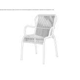 Garden chair made of polyethylene fiber, with armrests, stackable Coracora