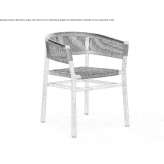 Stackable garden chair in rope and teak Tijola