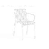 Steel garden chair with armrests Quime