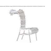 High-back chair made of polyethylene fiber Puteaux