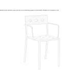 Powder-coated steel chair with armrests Leni
