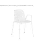 Polypropylene chair with stackable armrests Aljezur