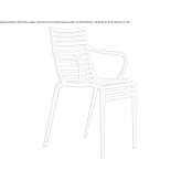 Polypropylene chair with armrests Ortrand