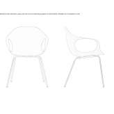 Polyurethane chair with armrests Cimislia