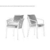 Garden chair upholstered in fabric with armrests Lawndale