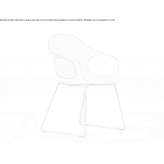 Polyurethane chair based on a sled with armrests Cimislia