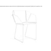 Polyester garden chair with sled base and armrests Vineyard