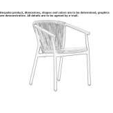 Powder-coated aluminum garden chair with armrests Rietavas