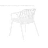 Stainless steel and rope garden chair with armrests Blantyre
