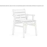 Teak garden chair with armrests Ipero