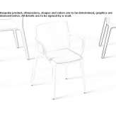 Garden chair made of polypropylene with armrests, stackable Karaova