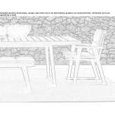 Upholstered garden chair with armrests Achtrup