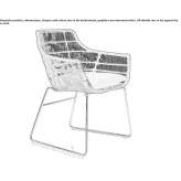 Garden chair with a polyethylene base in the shape of a sled with armrests Baneasa