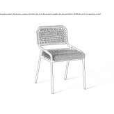 Rope garden chair with integrated cushion Carmo