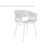 Powder-coated steel chair with armrests Cigudosa