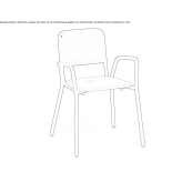 Aluminum and resin chair with armrests Maribo