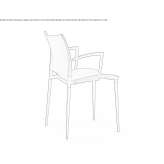 Polypropylene chair with stackable armrests Ensenada