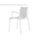 Garden chair made of synthetic fiber, with armrests, stackable Ensenada