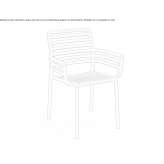 Polypropylene chair with stackable armrests Balcani