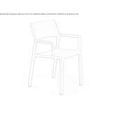 Resin chair with armrests Tiana