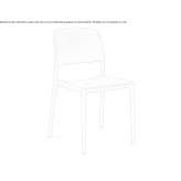 Polypropylene restaurant chair, stackable Drap