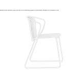 A metal garden chair in the shape of a sleigh Bievre
