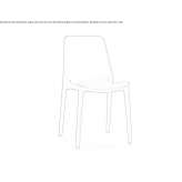 Technopolymer chair, stackable Tollo