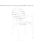 Garden chair made of polypropylene with armrests, stackable Pervari