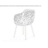 Aluminum garden chair with armrests Bethalto