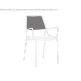 Powder-coated steel chair with armrests, stackable Hoeingen