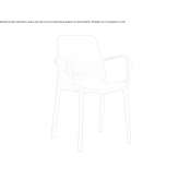Technopolymer chair with armrests, stackable Tollo