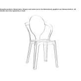 Polycarbonate chair with armrests, stackable Millburn