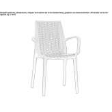 Technopolymer garden chair with armrests, stackable Joutseno