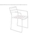 Steel garden chair with armrests Doullens