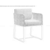 Garden chair upholstered in fabric with armrests Mochau