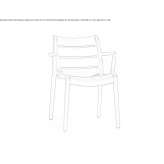 Technopolymer chair with armrests Lovagny