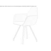 Fabric chair with armrests Boka