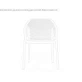Technopolymer garden chair with armrests, stackable Buritama